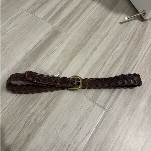 Genuine leather braided belt